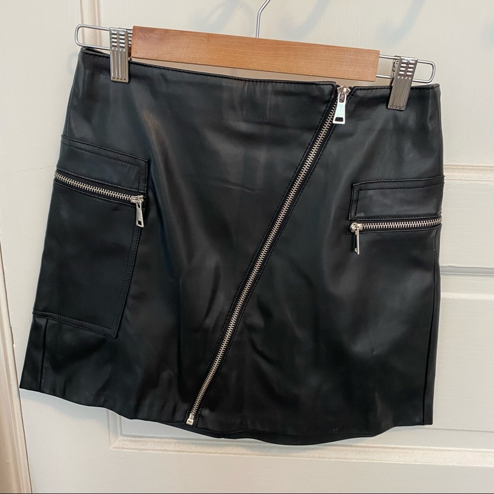 Bershka Leather Skirt w/ Silver Accents